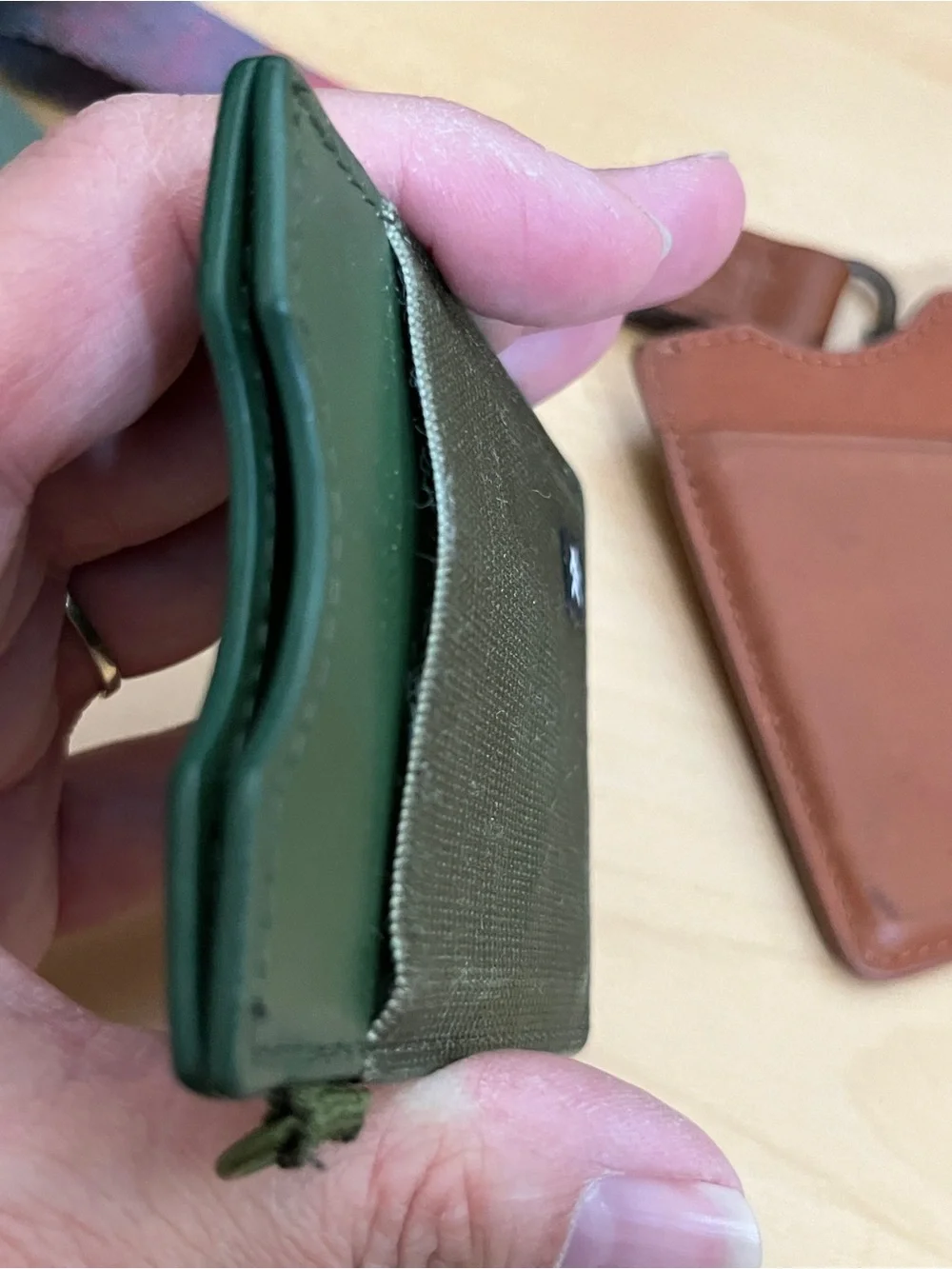 Lot of 2 THREAD Elastic Vertical Wallet in Olive and Zion National Park
